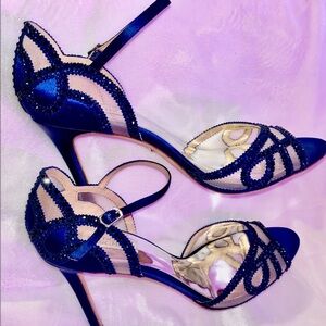 Badgley Mischka Women's Blue Strappy Heels